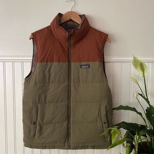 Patagonia Men's Puffer Vest - Rust and Olive, REVERSIBLE Camo